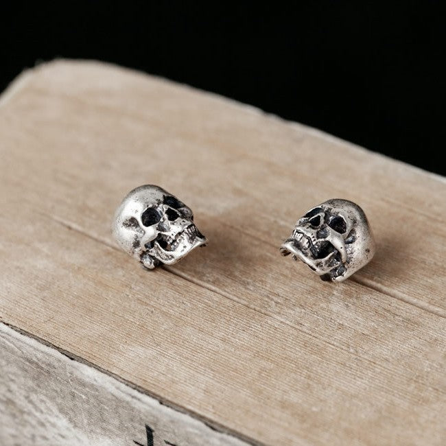 Wholesale S925 Sterling silver skeleton punk retro earrings