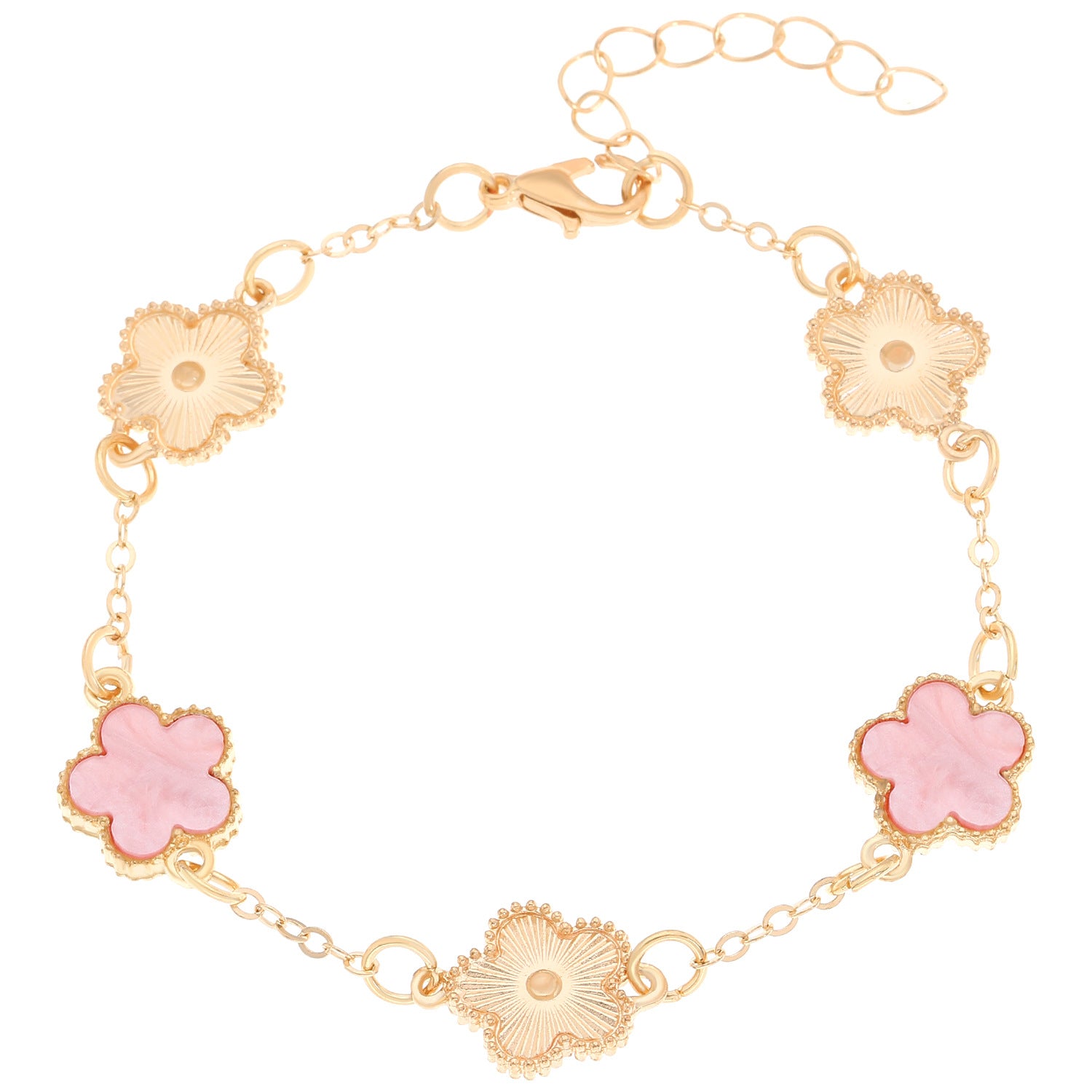 Wholesale Alloy five-leaf clover flower bracelet