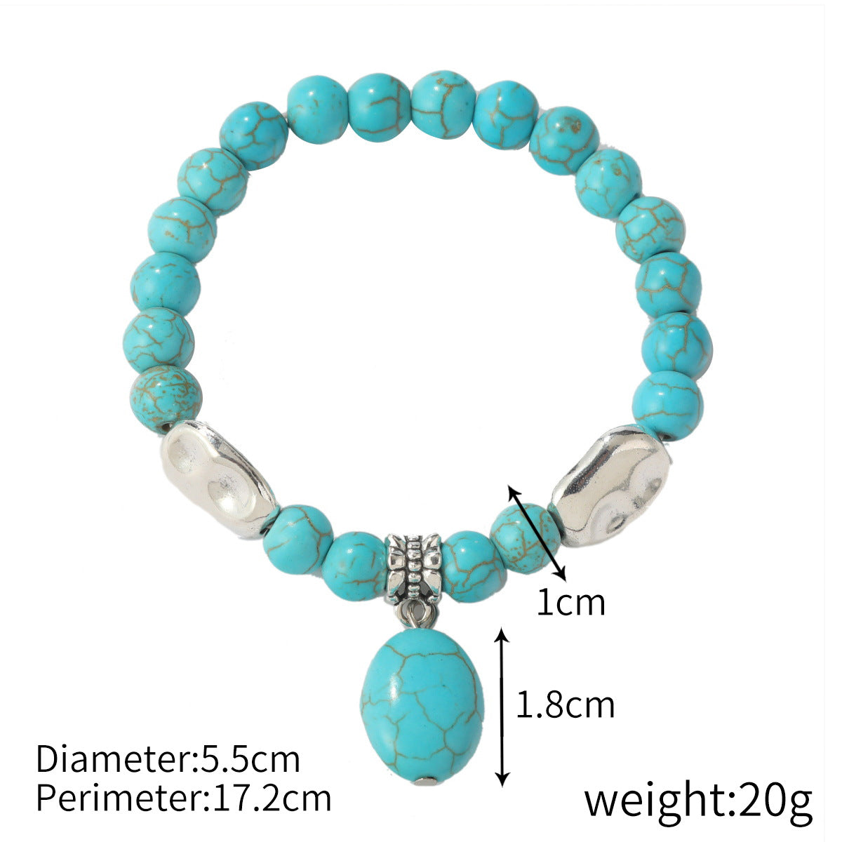 Wholesale Retro Turquoise Beaded Bracelet Set,  Trendy Fashion Accessory for Resale