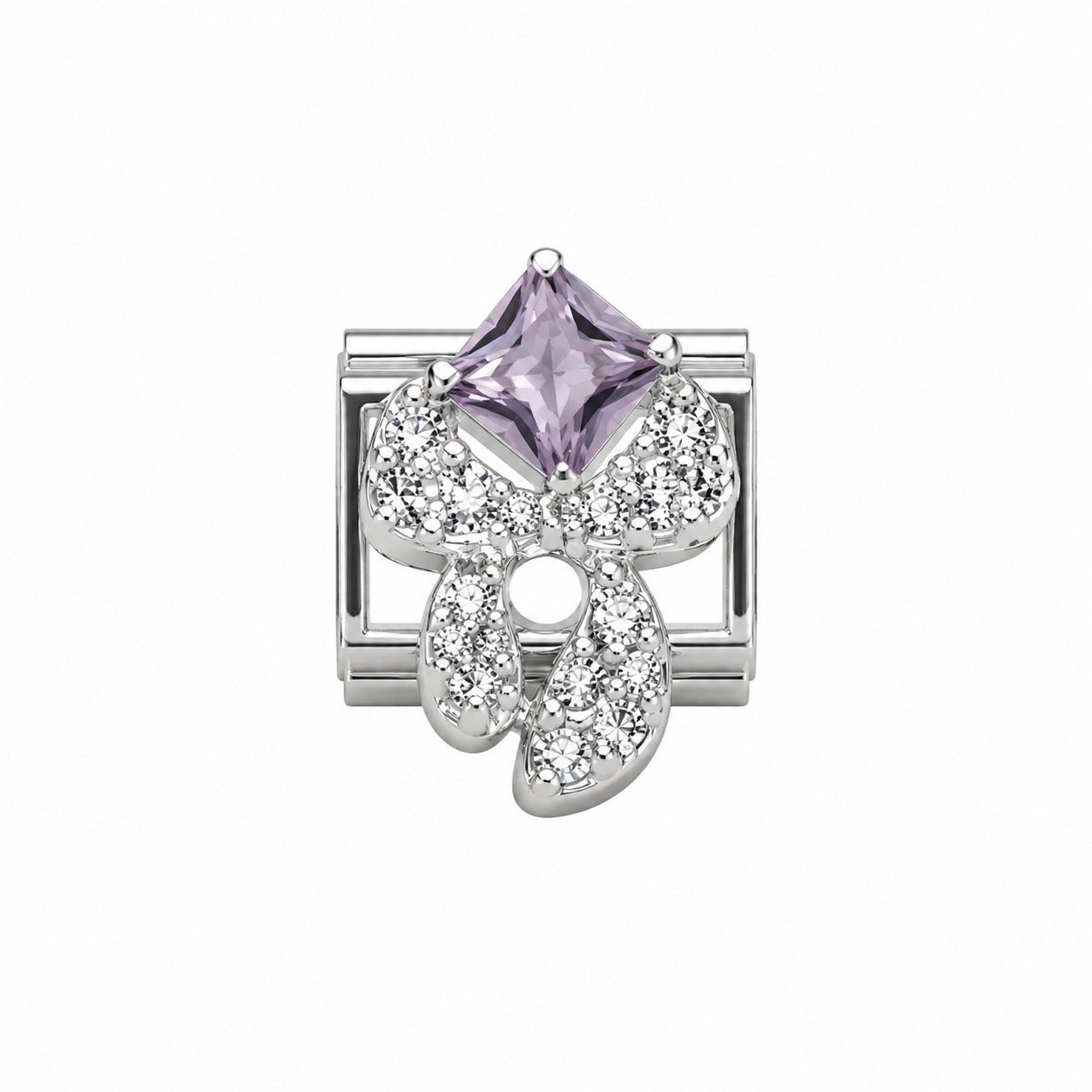 Wholesale Chic Stainless Steel Fashion Bracelet with Purple Crystal Butterfly Star Moon Design Boutique Resale