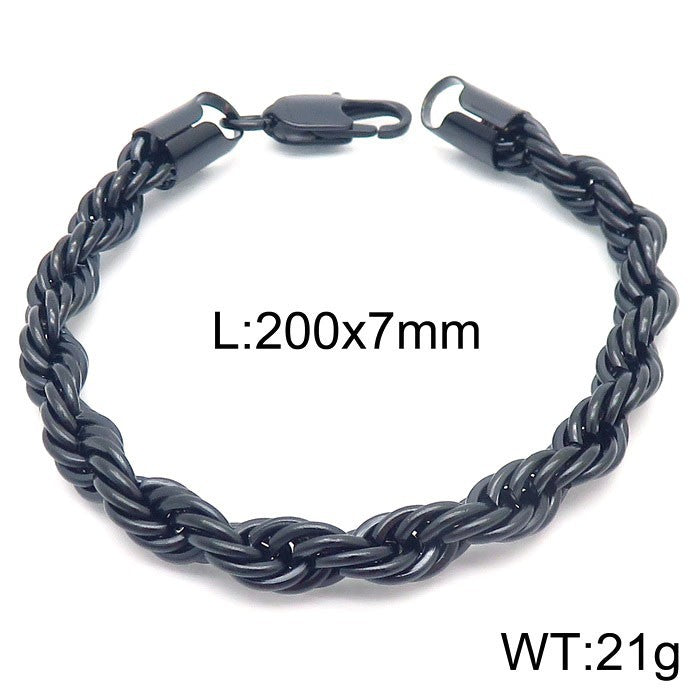 Wholesale Titanium Steel Bracelets Spiral Twist Chain Couple Bracelet ACC-BT-KaLun001