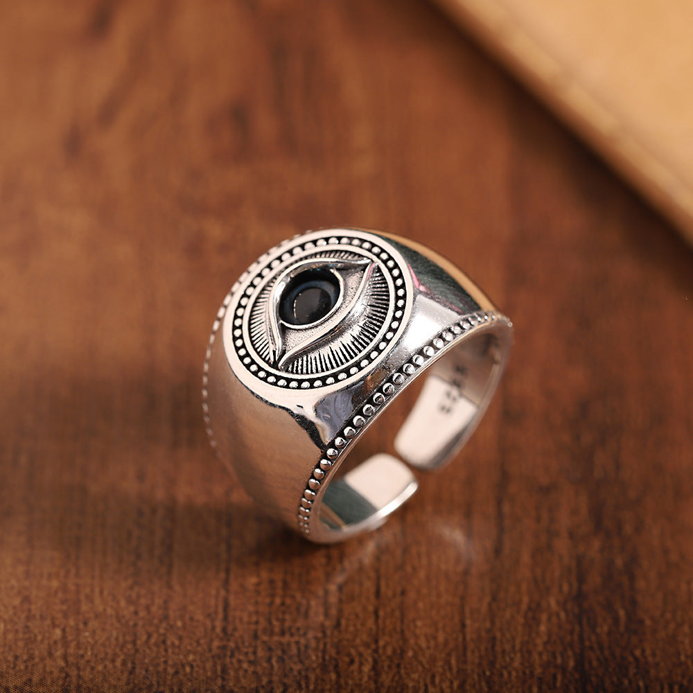 Wholesale Evil Eye Open Ring Men Vintage Style Zinc Alloy Fashion Jewelry Gift