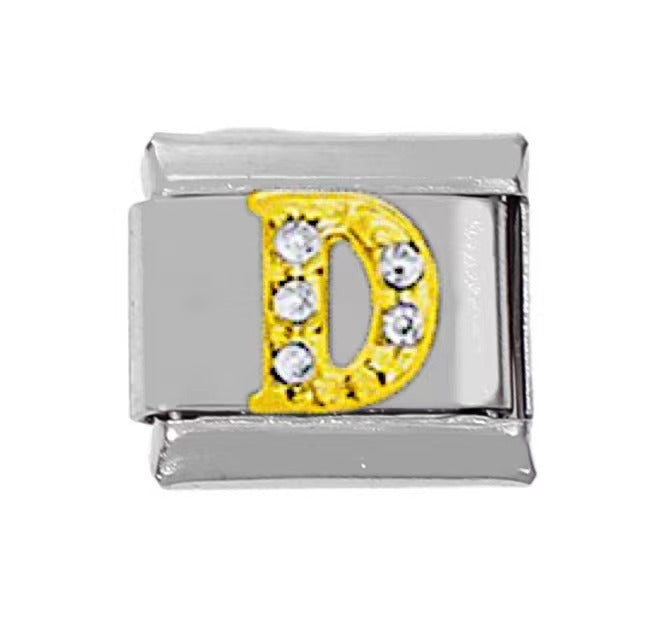 Wholesale 5pcs Italian Charm Bracelet Charm Module Stainless Steel Letter Bracelet 9mm DIY Pattern Free Stitching Detachable Composable Bracelet ACC-BT-DaLiang022