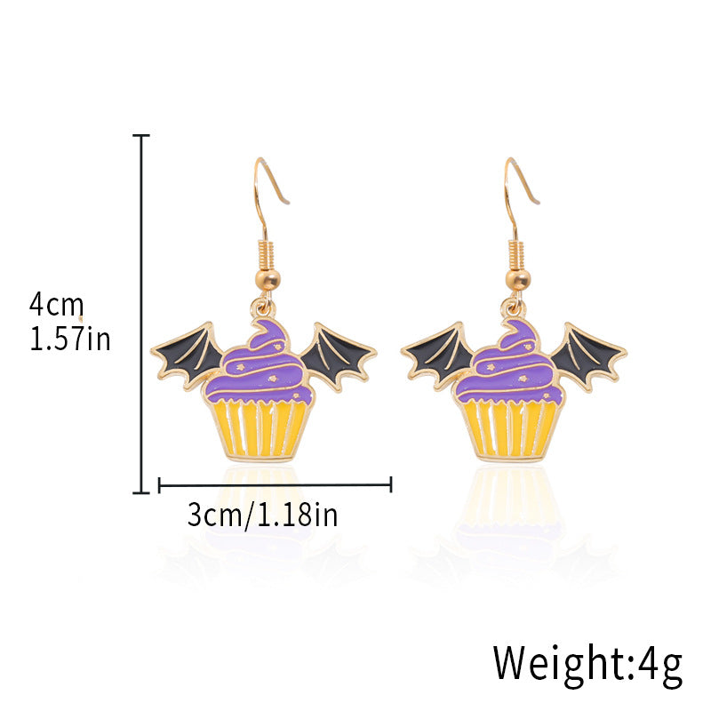 Wholesale Alloy  Earrings - Cute Ghost and Pumpkin Skull for Party Wear