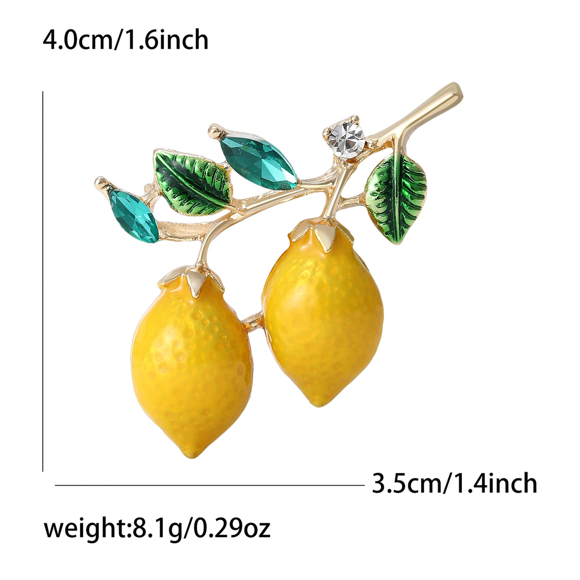 Wholesale Drip Oil Alloy Double Lemon Brooch Trendy Summer Women S Shirt Decorative Pin Everyday Jewelry Accessory