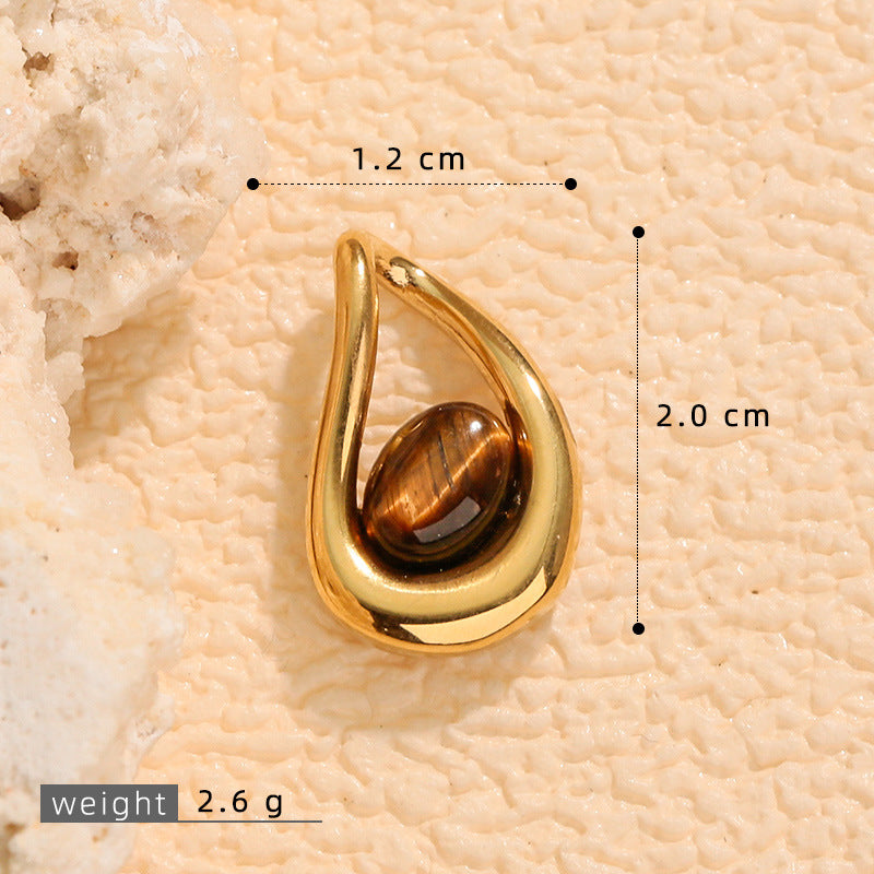 Wholesale Irregular 3D tiger' s eye pendant