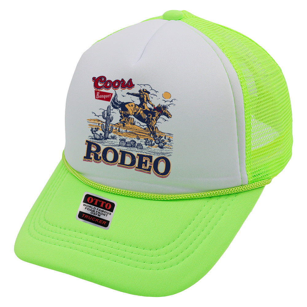 Wholesale Trucker Hat Denim Print Sponge Mesh Cap Baseball Cap ACC-HT-HaiPu015