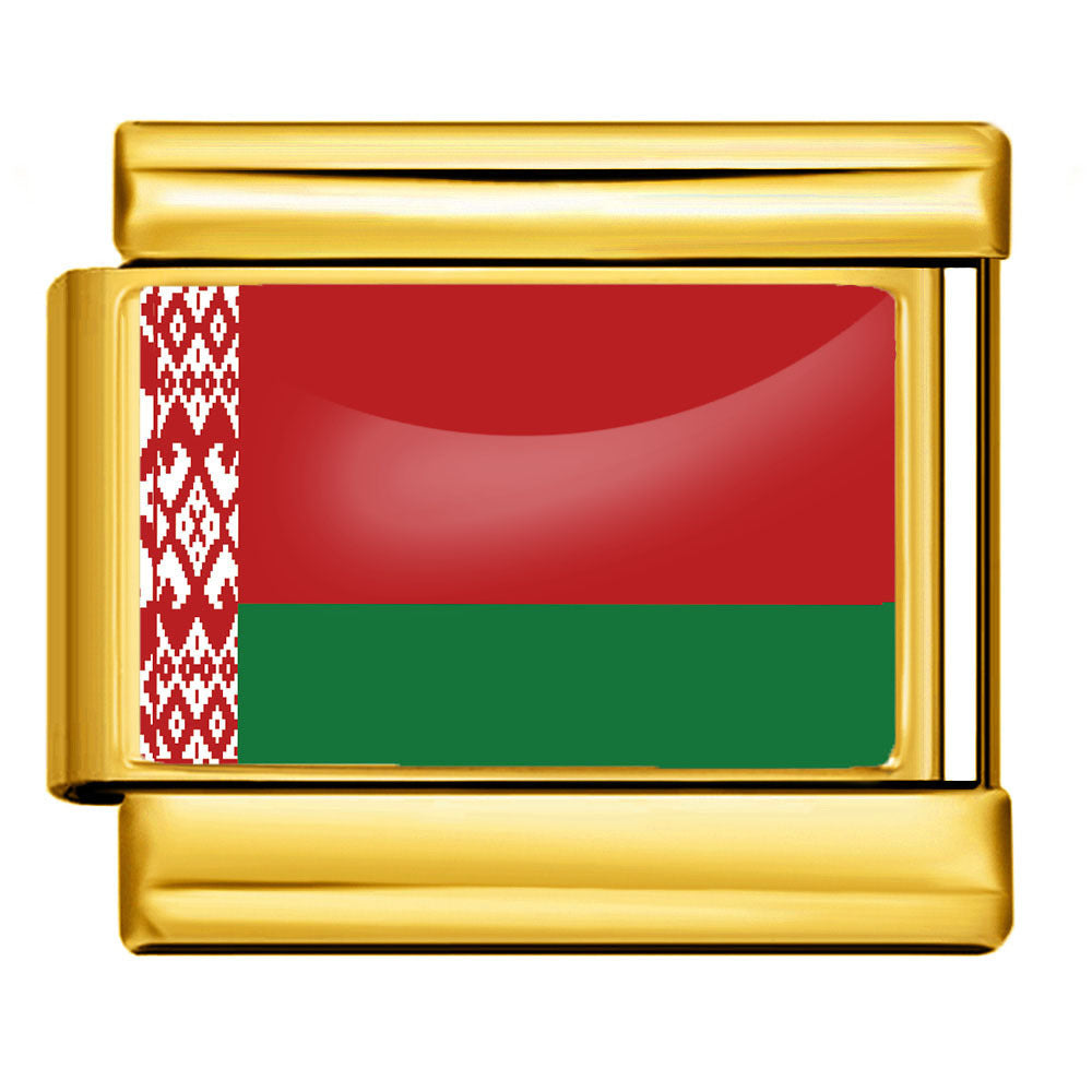 Wholesale Golden World Flag Photo Epoxy Italian Module Bracelet DIY Stainless Steel Elastic Strap Chain Bracelet