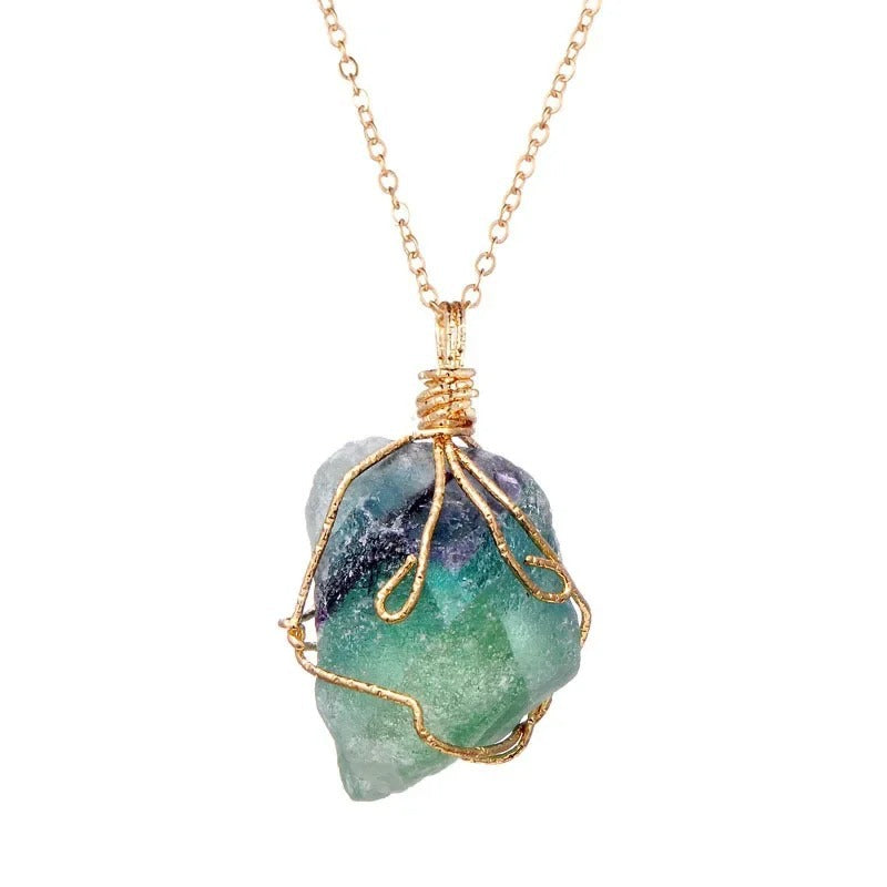 Wholesale Rainbow Tiger Eye Crystal Pendant Necklace Handmade Jewelry Accessory Gift