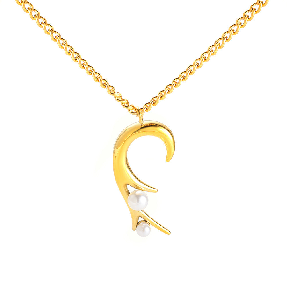 Wholesale Steel Titanium Man-Mada Pearl Necklace