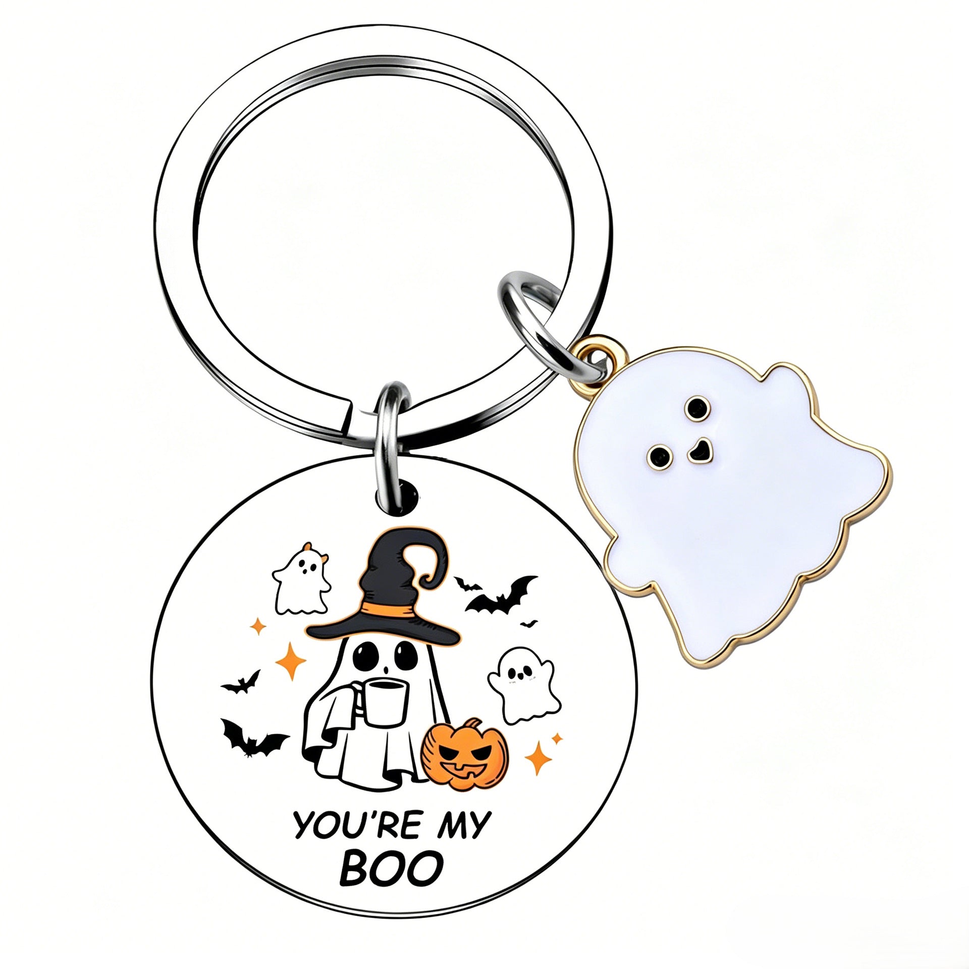 Wholesale  Ghost Pattern Stainless Steel Keychain Decorative Accessory for Party Gifts