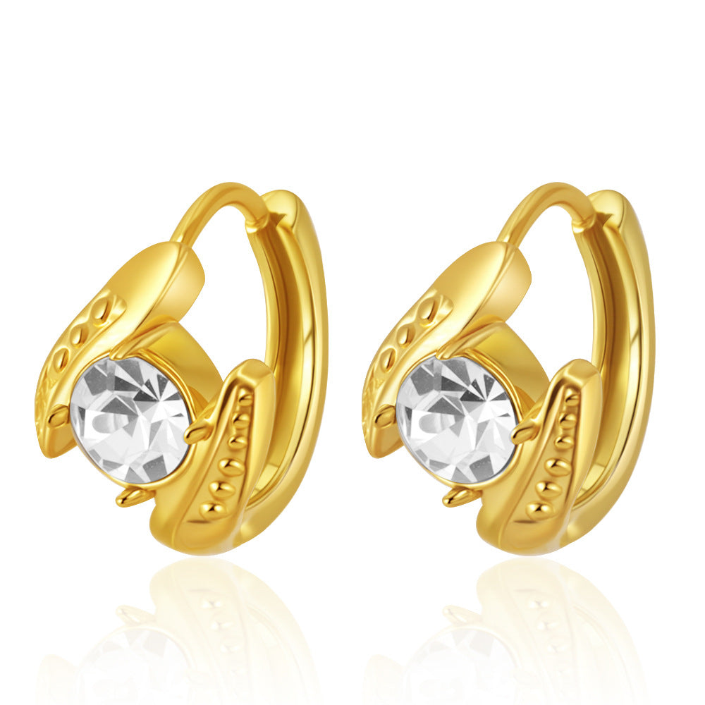 Wholesale Zircon Earrings Stainless Steel 18K Plated Trendy Jewelry Accessory for Women