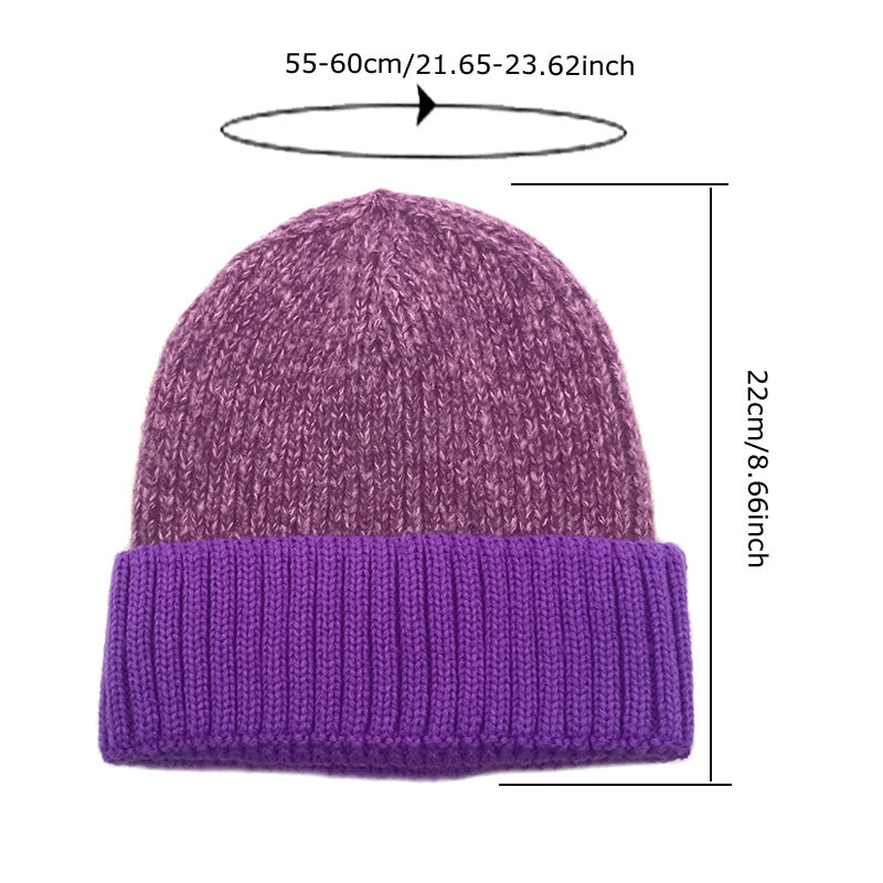 Wholesale  color matching jacquard autumn and winter knitted hat
