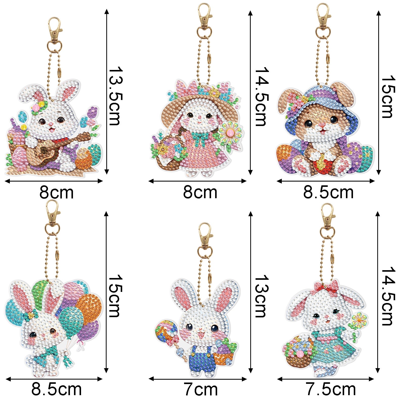 Wholesale Acrylic Cute Small Animal Dot Diamond Painting Custom Keychains ACC-KC-XingNa001