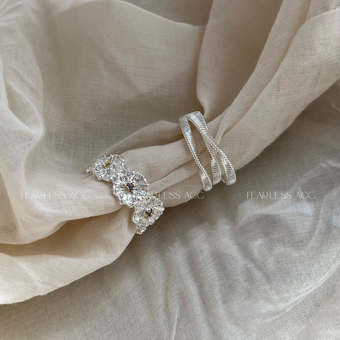 Wholesale  Vintage Multi-Layer Wrapping Micro-Set Open Ring