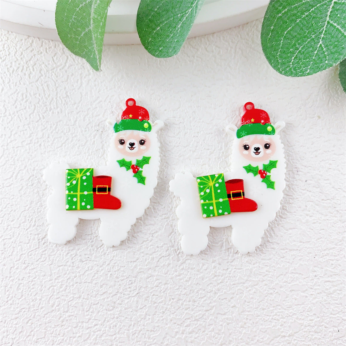 Wholesale 10pcs Acrylic Double Layer Christmas  Pendant
