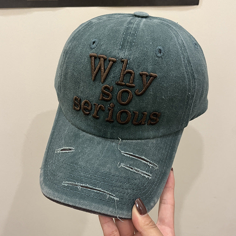 Wholesale  worn-out old three-dimensional embroidery color baseball cap