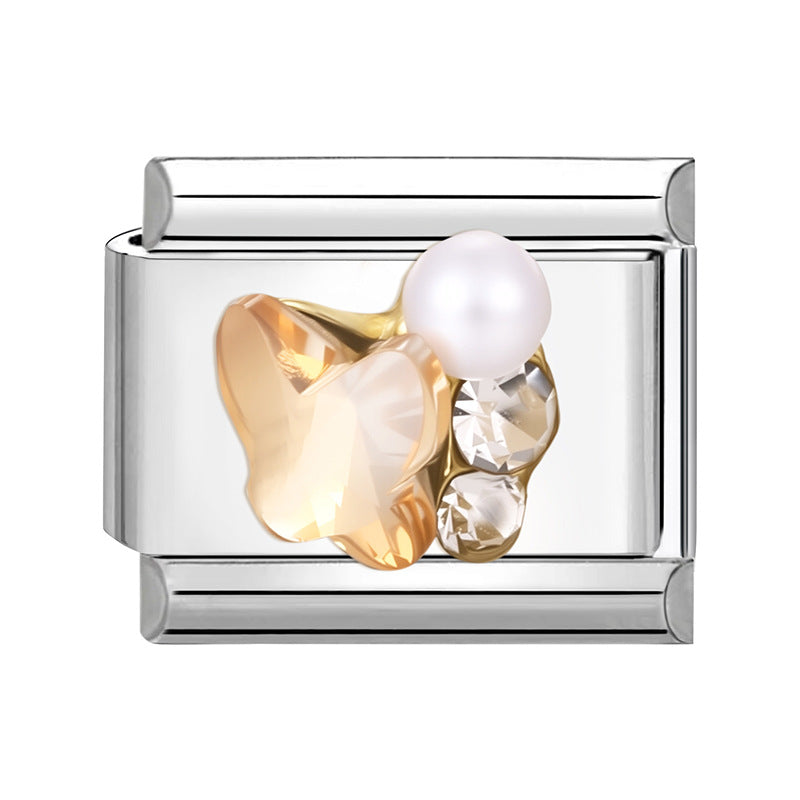 Wholesale Italian Charm Bracelet 9mm DIY Splicing Creative Pattern Stainless Steel Composable Bracelet