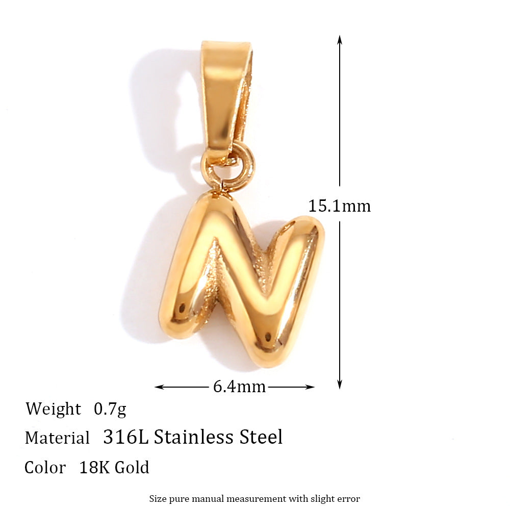Wholesale English Pendant Stainless Steel Plated with 18K Gold Necklace Accessory ACC-NE-DingRan004