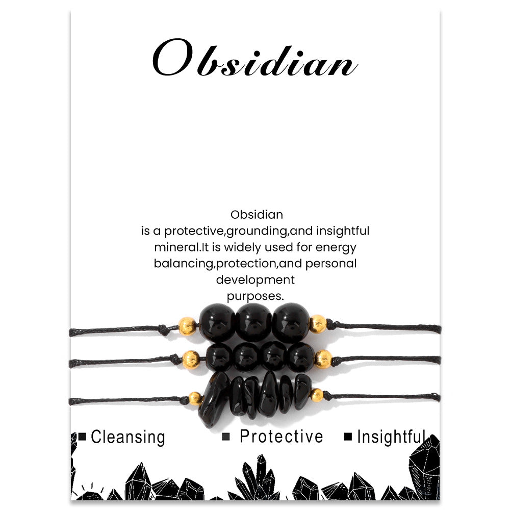 Wholesale Natural Stone Crystal Set Crushed Stone Beads Handmade Woven Bracelets ACC-BT-GEB010