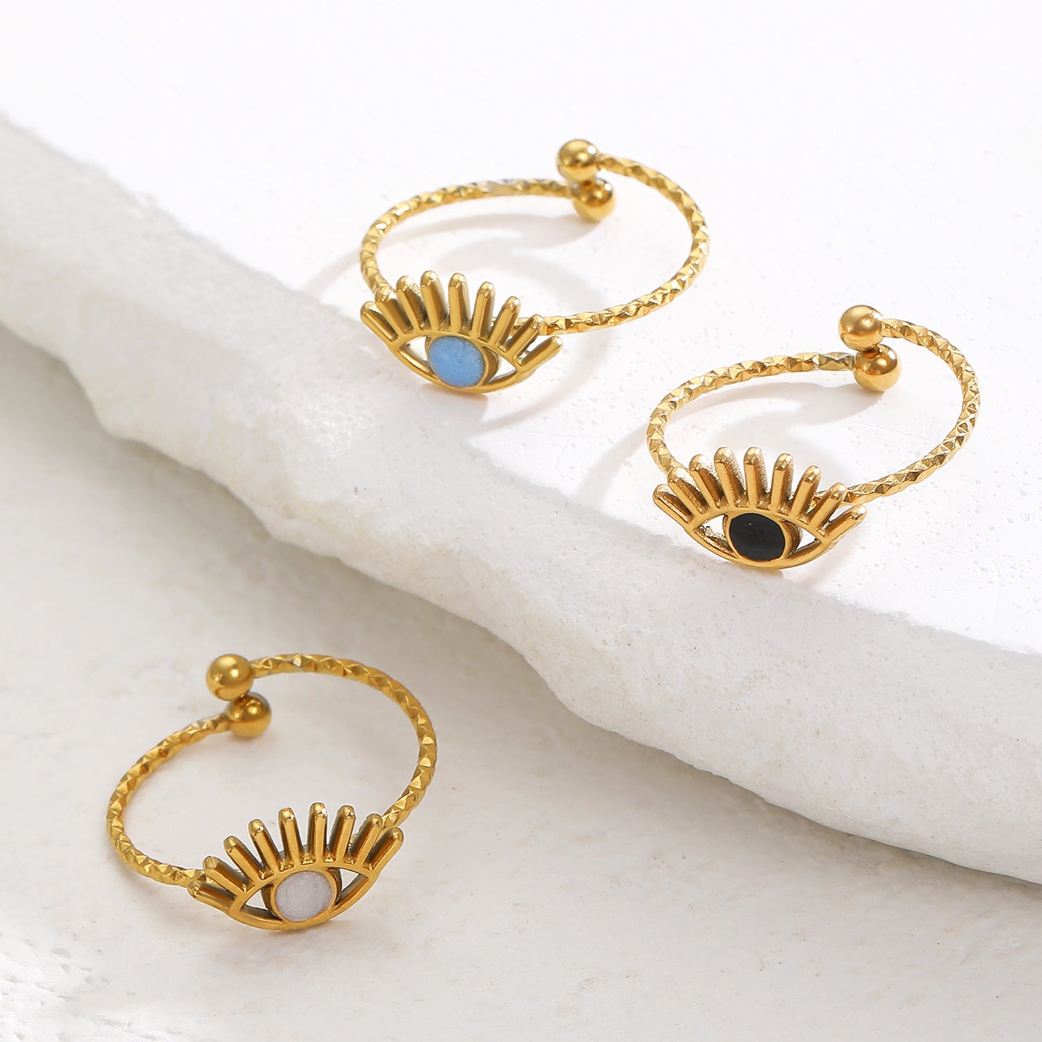 Wholesale  stainless steel exaggerated eye ring