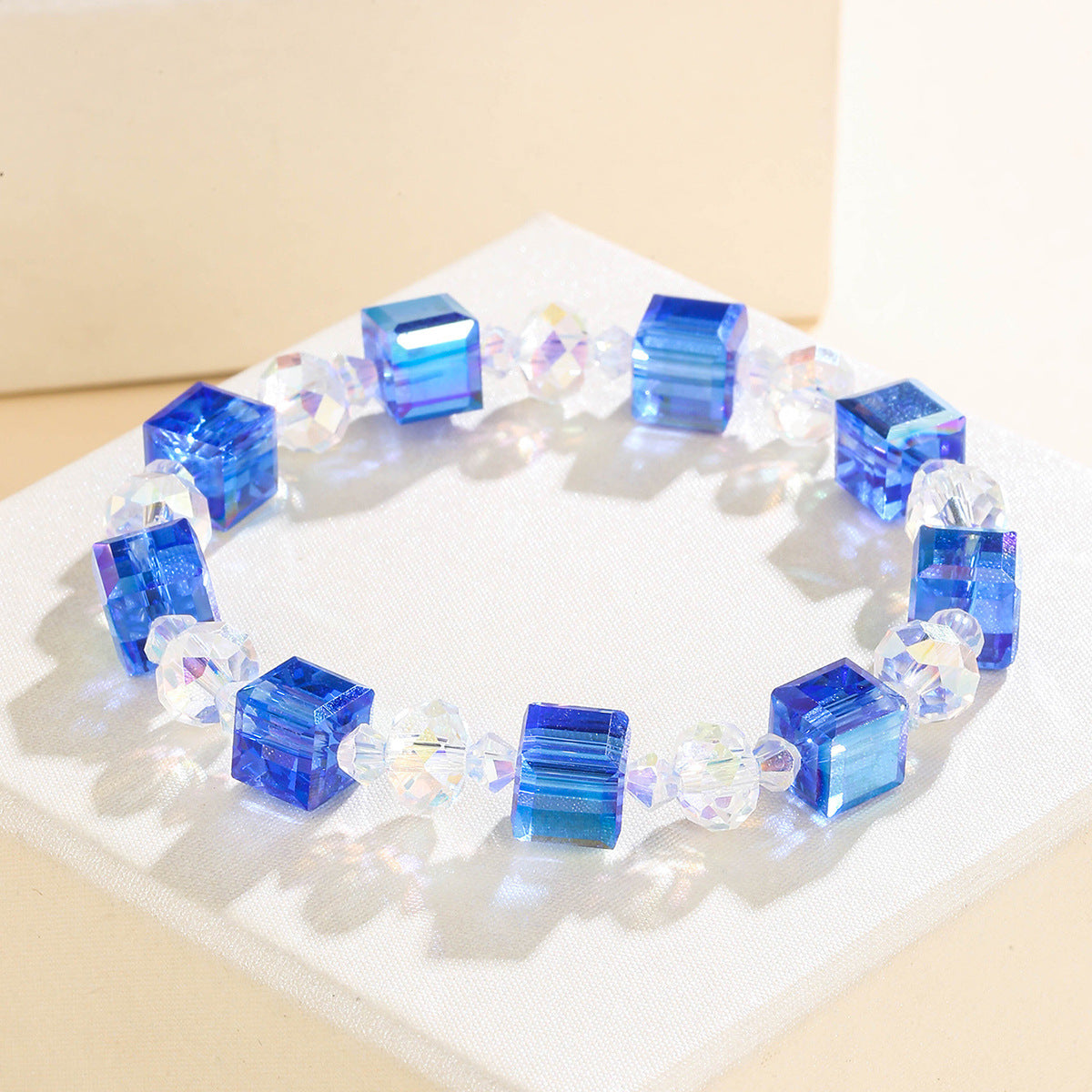 Wholesale Colorful acrylic transparent square sugar handmade beaded bracelet
