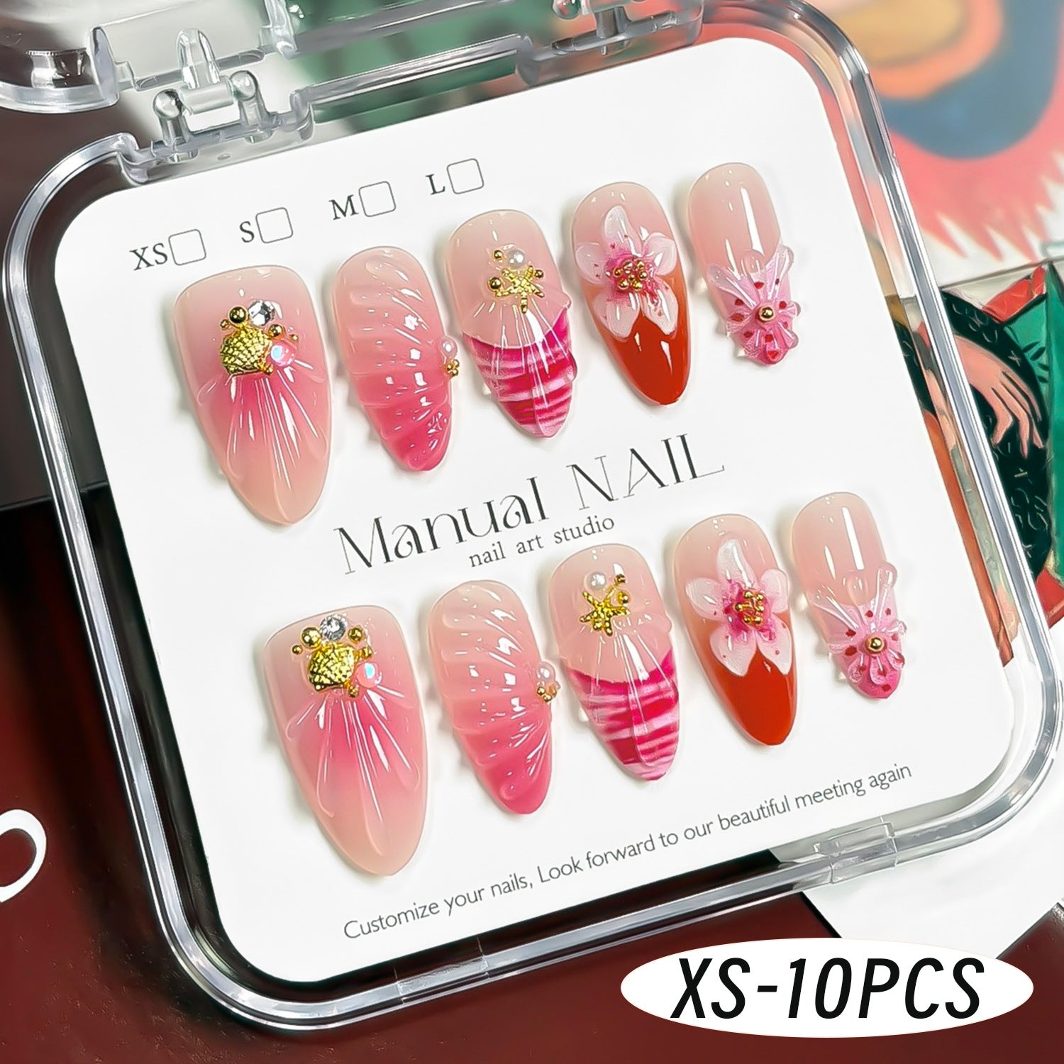 Wholesale 3D Cherry Blossom Almond Press On Nails 30Pcs Light Pink False Nails With Jelly Glue File Fashion Accessory For Gift Boutique Resale
