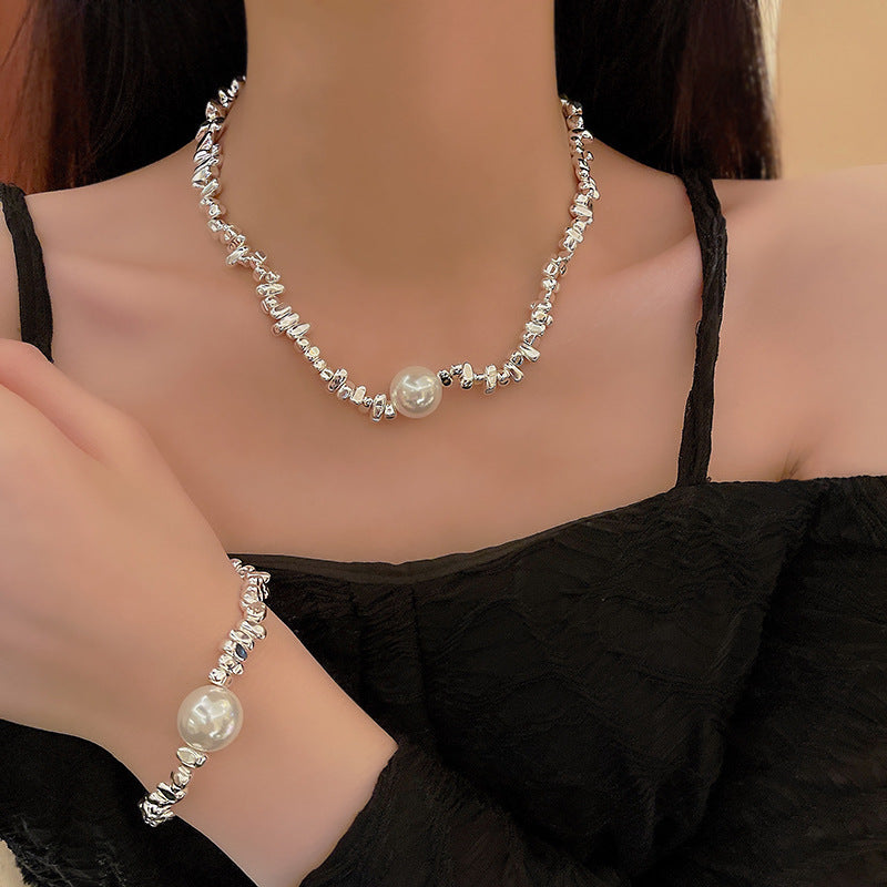 Wholesale Baroque Pearl Crystal Necklace Collarbone Chain Choker Necklace ACC-NE-Miaosi010