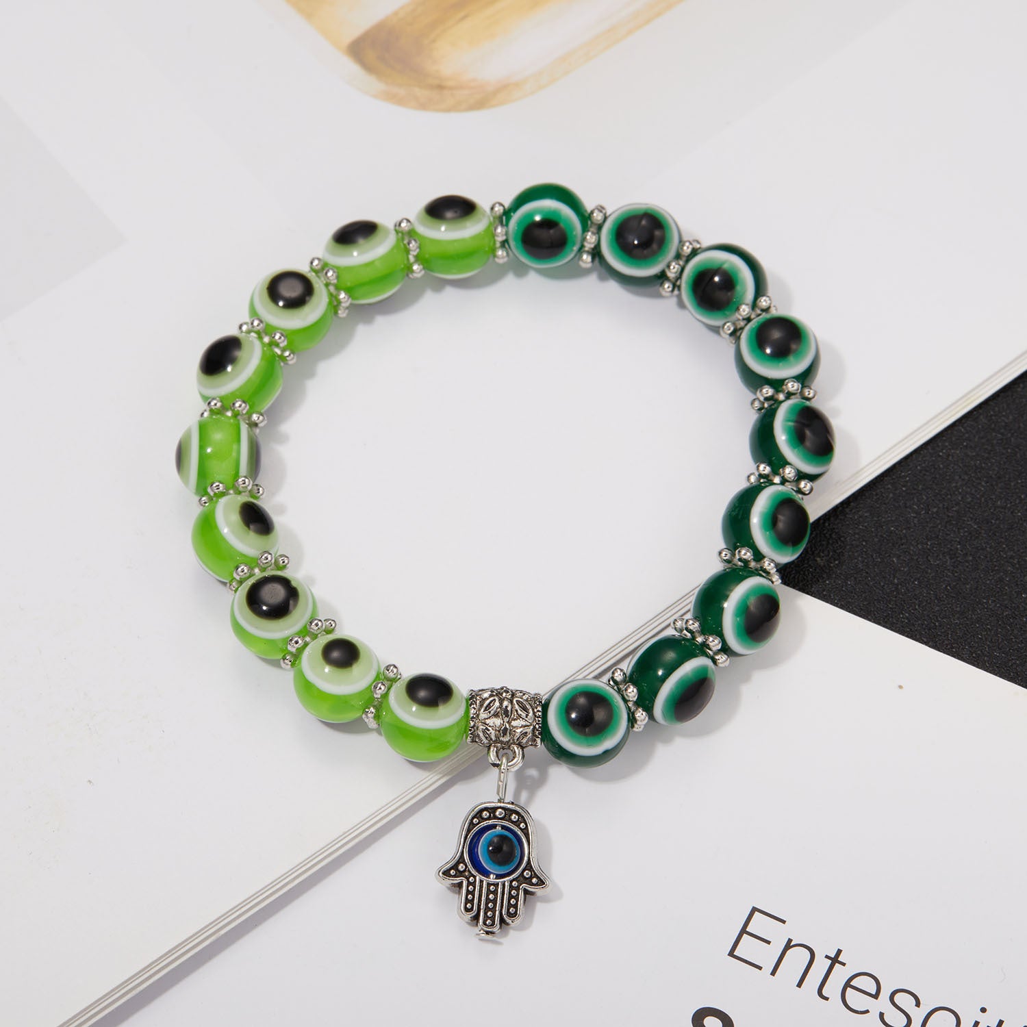Wholesale Evil Blue Eyes Colorful Beaded Bracelet ACC-BT-Gangm011