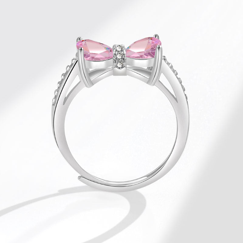 Wholesale Pink Crystal Butterfly Ring Index Finger Butterfly Rings Adjustable Rings ACC-RS-YJY003