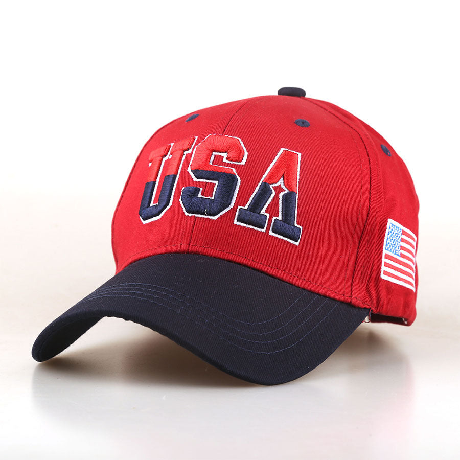 Wholesale USA Baseball Cap Embroidered Letter  Adjustable US Flag Cap