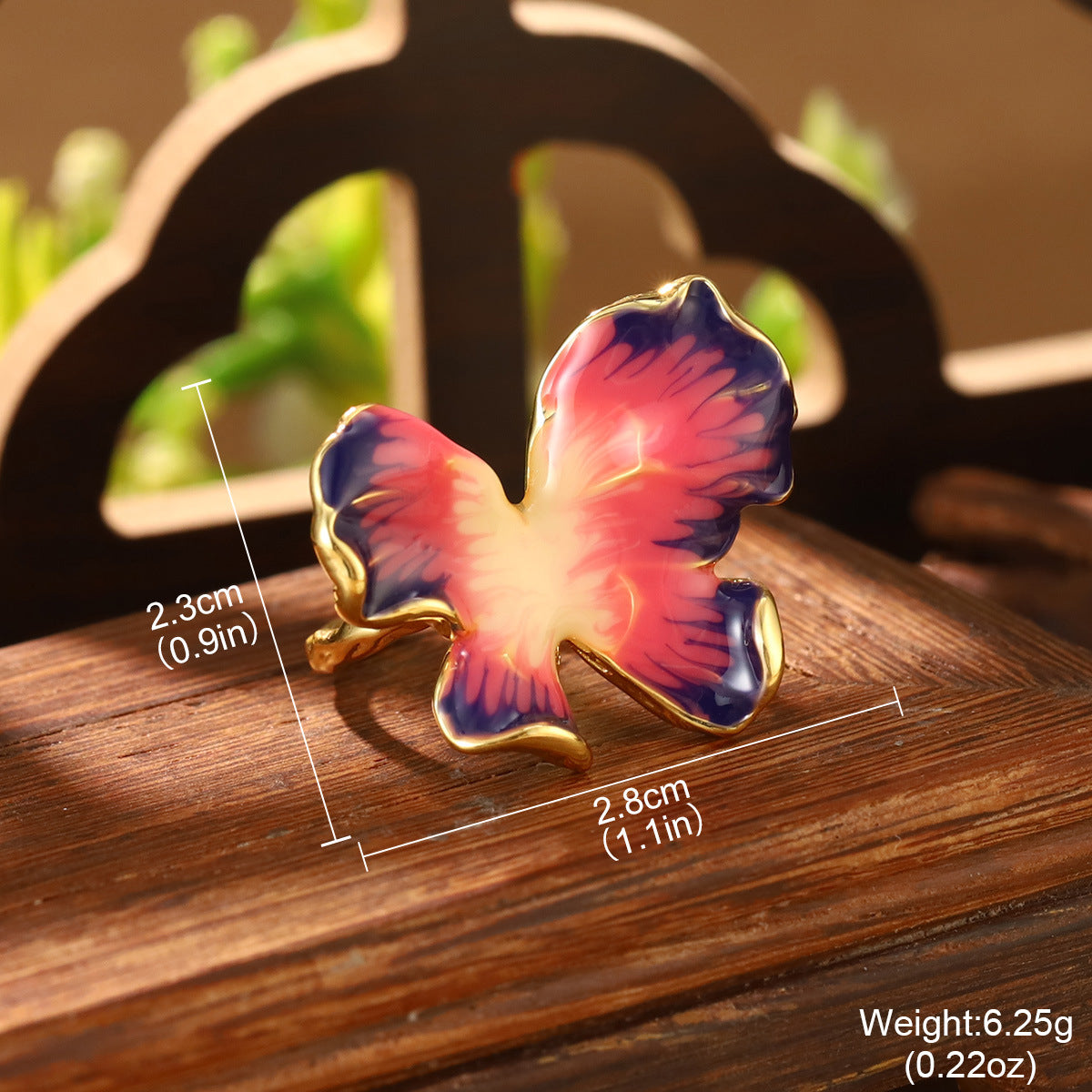 Wholesale Butterfly Pattern Pearl Drop Oil Gradient Flower Necklace Ring Earring Set