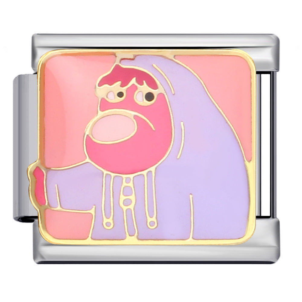 Wholesale 9mm Italian Charm Starter Bracelets DIY square Single Section Creative Stainless Steel Composable Bracelet