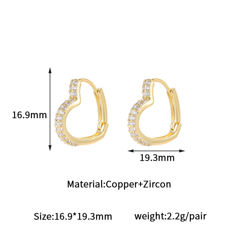 Wholesale circle diamond ear ring zircon ear buckle  light luxury  earrings