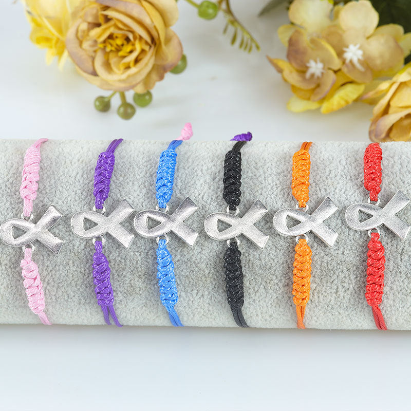 Wholesale Prevention of Breast Multicolor Bracelet  Alloy Ribbon Bracelet