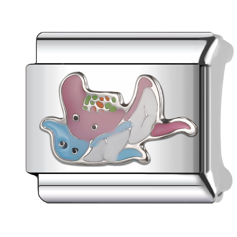 Wholesale Italian Charm Bracelet 9mm DIY Splicing Ocean Series Animal Stainless Steel Composable Bracelet