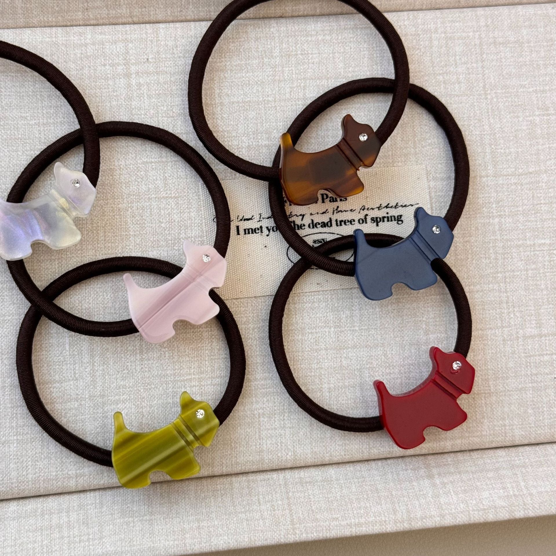 Wholesale Acetate sheet cute cartoon puppy rhinestone hairband