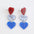 Wholesale  Independence Day Red White Blue Tricolor Geometric Spray Paint Stars Acrylic Wooden Women's Tassel Earrings