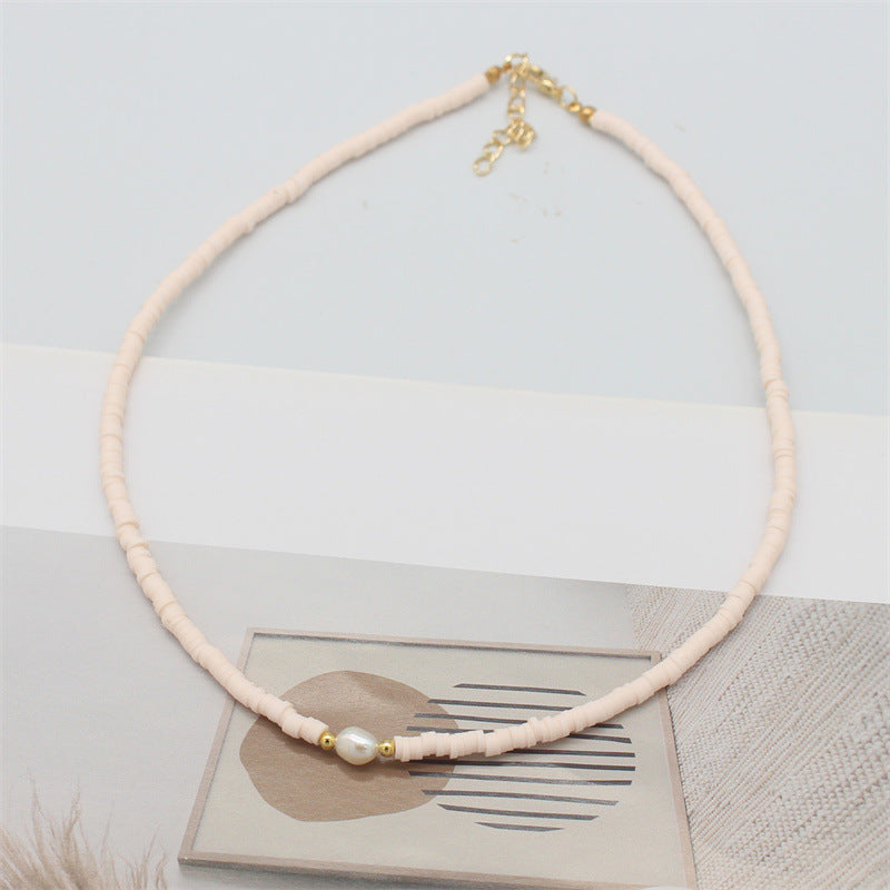Wholesale  color soft pottery necklace