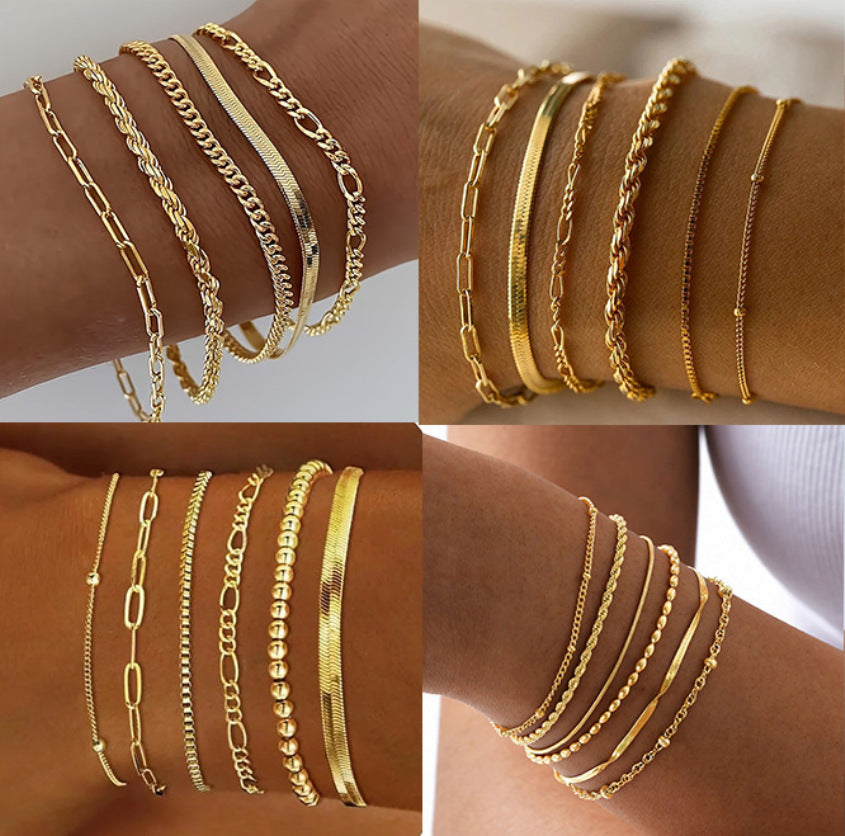 Wholesale Chic Snake Chain Bracelet – Women’s Stainless Steel Gold-Plated Jewelry Accessory for Gift Boutique Resale