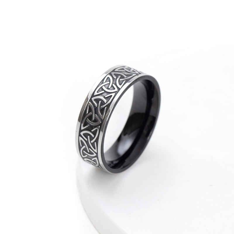 Wholesale Nordic style titanium steel Viking text ring