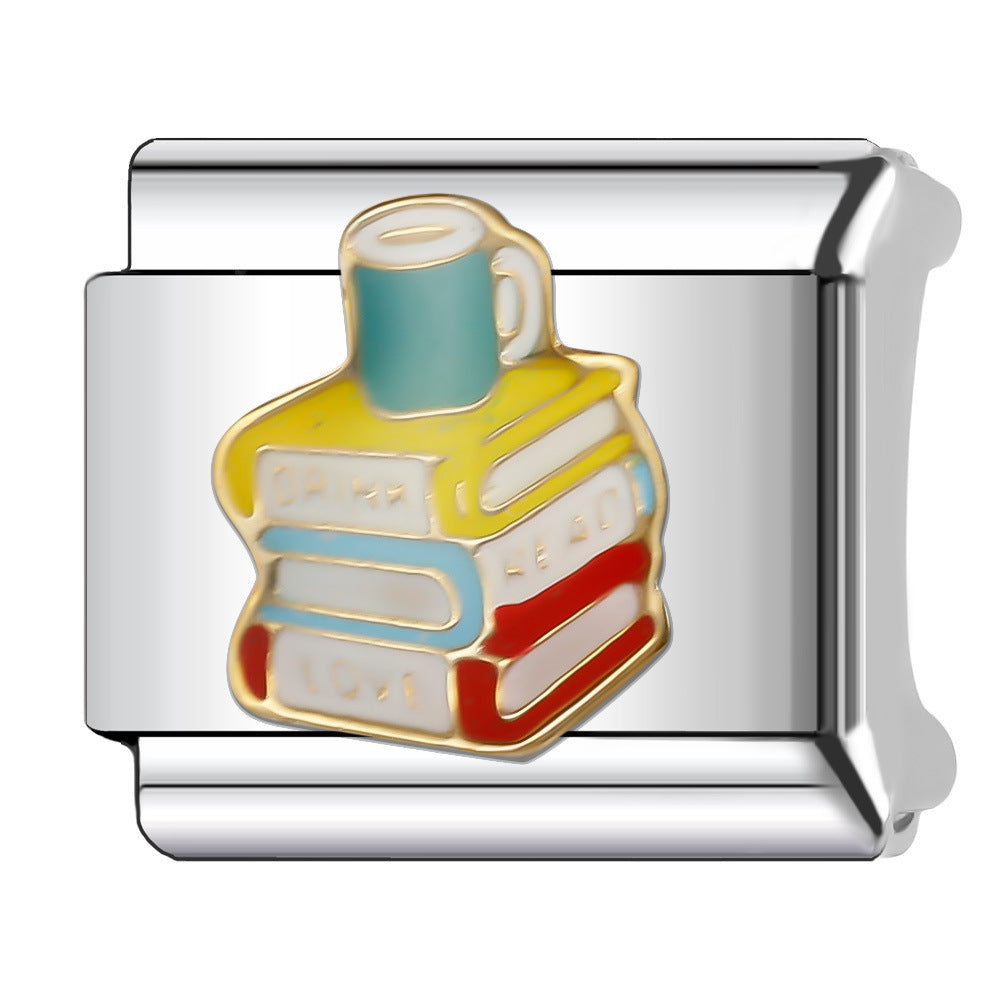 Wholesale Italian Charm Bracelet 9mm DIY Splicing Tutorial Student Series Stainless Steel Composable Bracelet