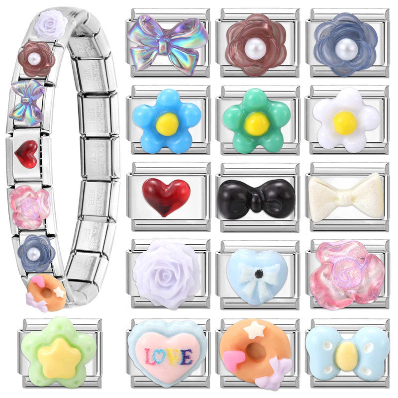 Wholesale Italian Charm Bracelet 9mm DIY Splicing Cute Creative Stainless Steel Composable Bracelet