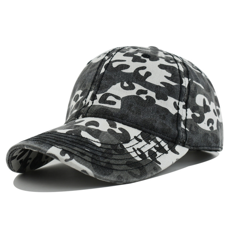 Wholesale  Washed Leopard Print Camouflage Baseball Cap