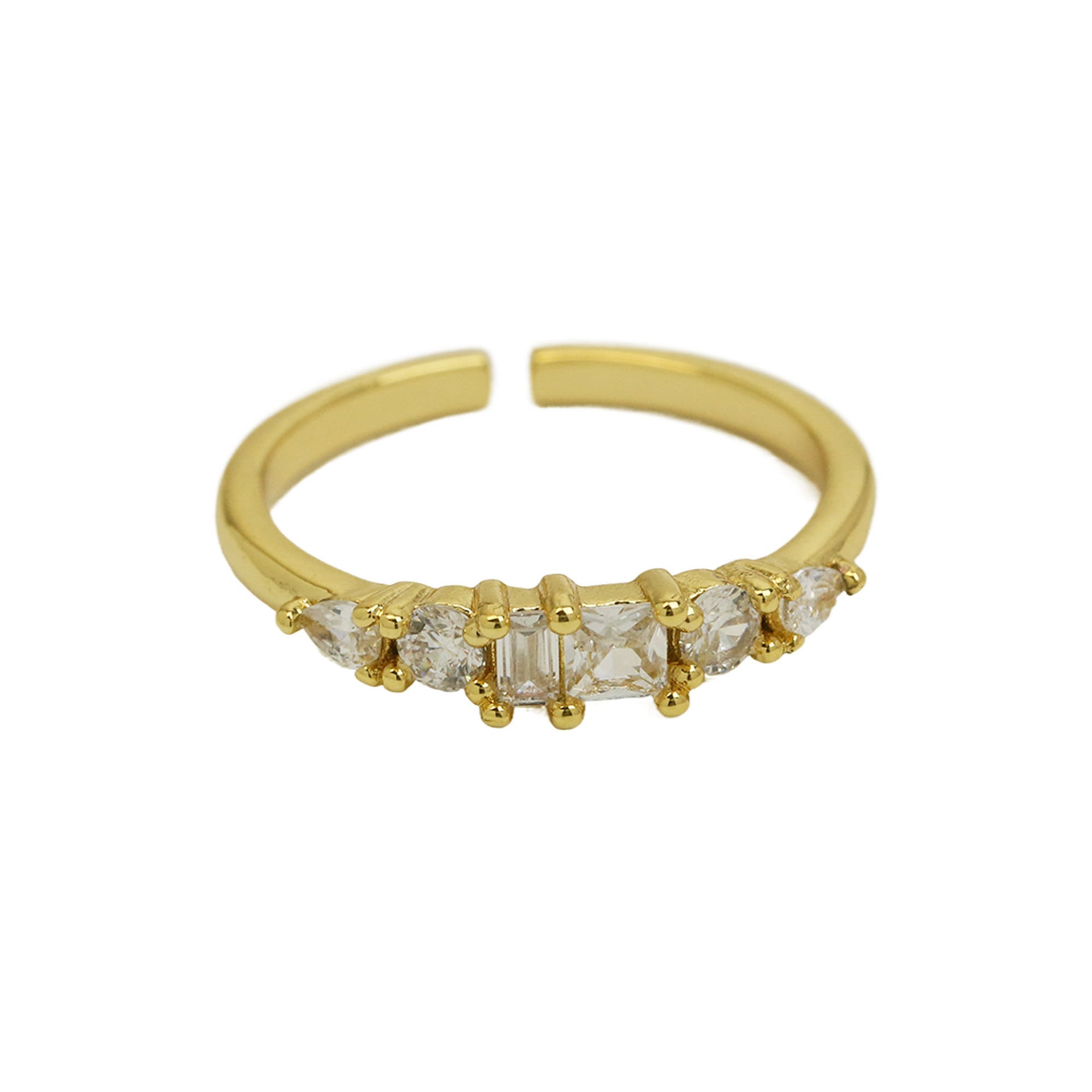 Wholesale 18K Color Zirconium Ladder Square December  Ring