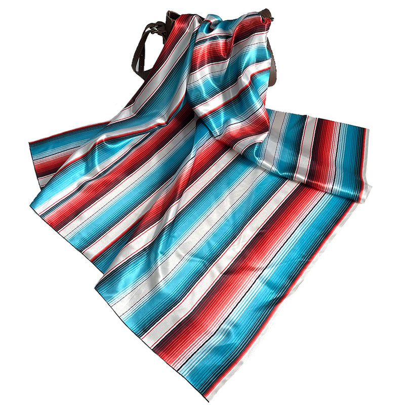 Wholesale  Western denim pattern printed large square scarf 90cm color matching scarf