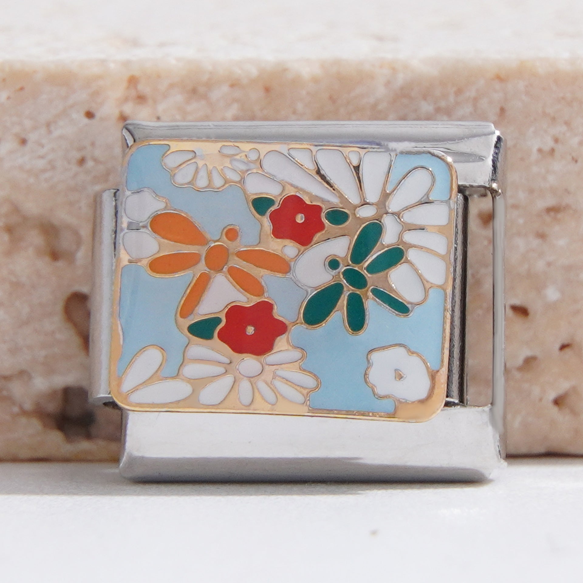 Wholesale Italian Charm Bracelet 9mm DIY Splicing Colored Oil Drop Stainless Steel Composable Bracelet