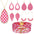 Wholesale Valentine's Day pink heart series earrings necklaces jewelry