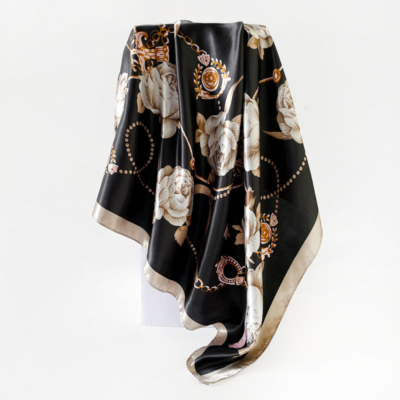 Wholesale 90cm Silk Scarf Satin Turban Silk Scarf