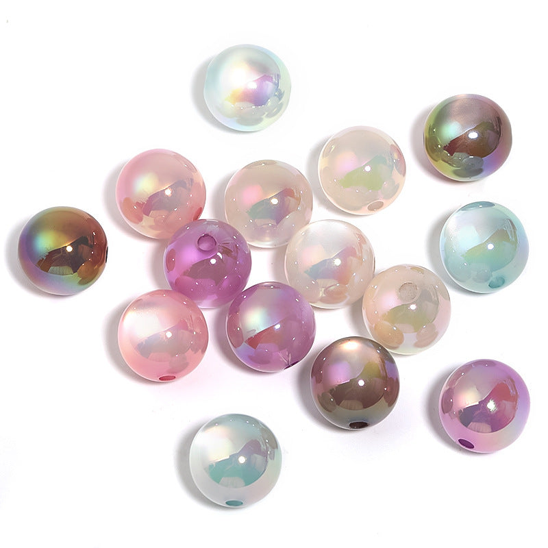 Wholesale 100pcs16mmUV Coated Resin Cat Eye Beads Straight Hole Round Beads Diy Accessories ACC-BDS-BLG054